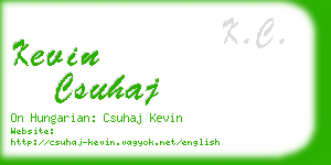 kevin csuhaj business card